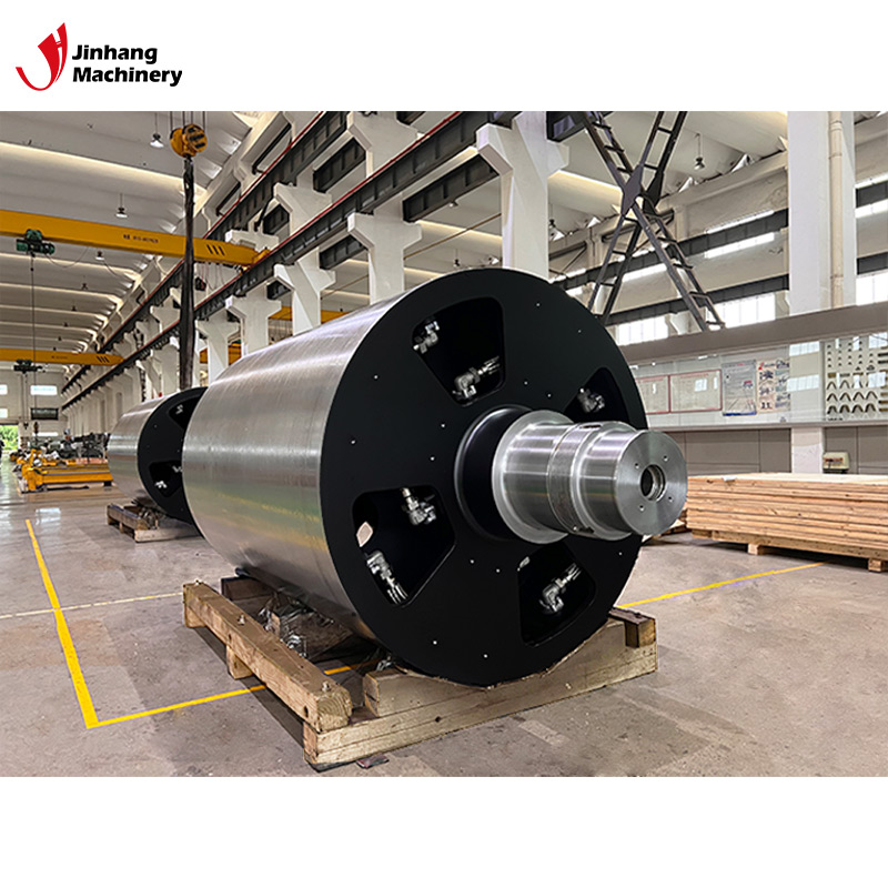 Rodillo calefactor de acero inoxidable resistente a altas temperaturas.